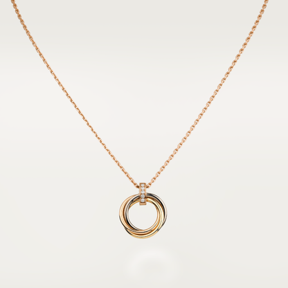 [AuraEcho Jewelry]TRINITY NECKLACE GOLD  DIAMONDS