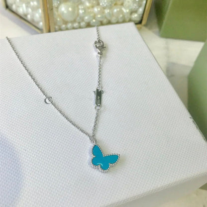 [AuraEcho Jewelry]BUTTERFLY TURQUOISE BUTTERFLY BRACELET SILVER