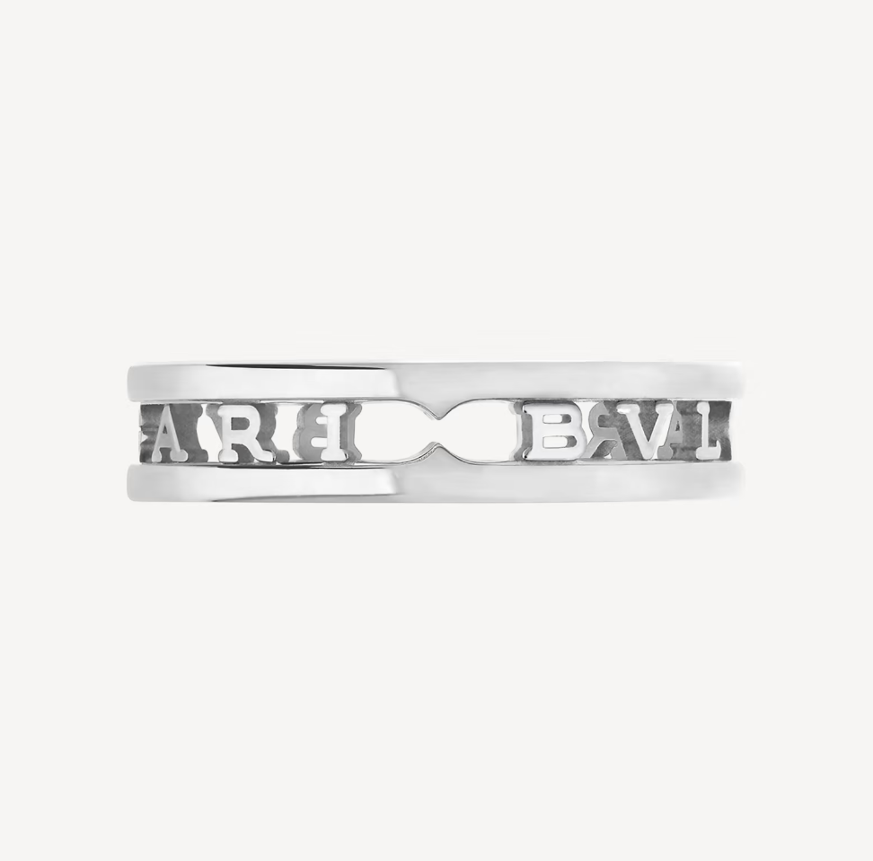 [AuraEcho Jewelry]ZERO 1 ONE-BAND WITH OPENWORK LOGO SPIRAL RING