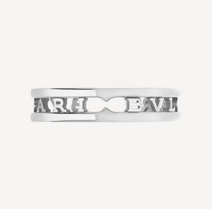 [AuraEcho Jewelry]ZERO 1 ONE-BAND WITH OPENWORK LOGO SPIRAL RING