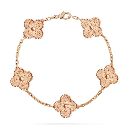 [AuraEcho Jewelry]CLOVER 5 MOTIFS BRONZING BRACELET