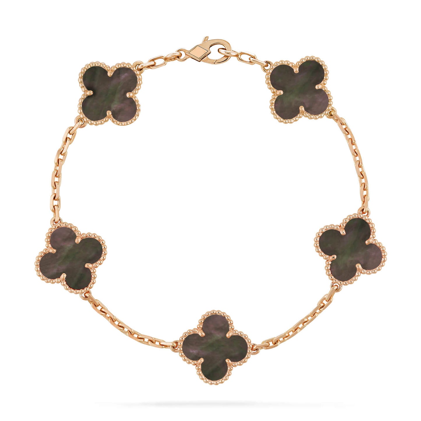 [AuraEcho Jewelry]CLOVER 5 MOTIF GRAY MOP  BRACELET