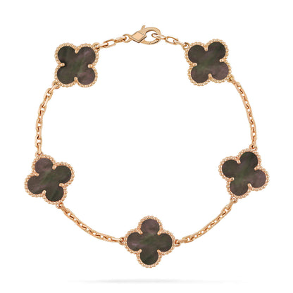 [AuraEcho Jewelry]CLOVER 5 MOTIF GRAY MOP  BRACELET