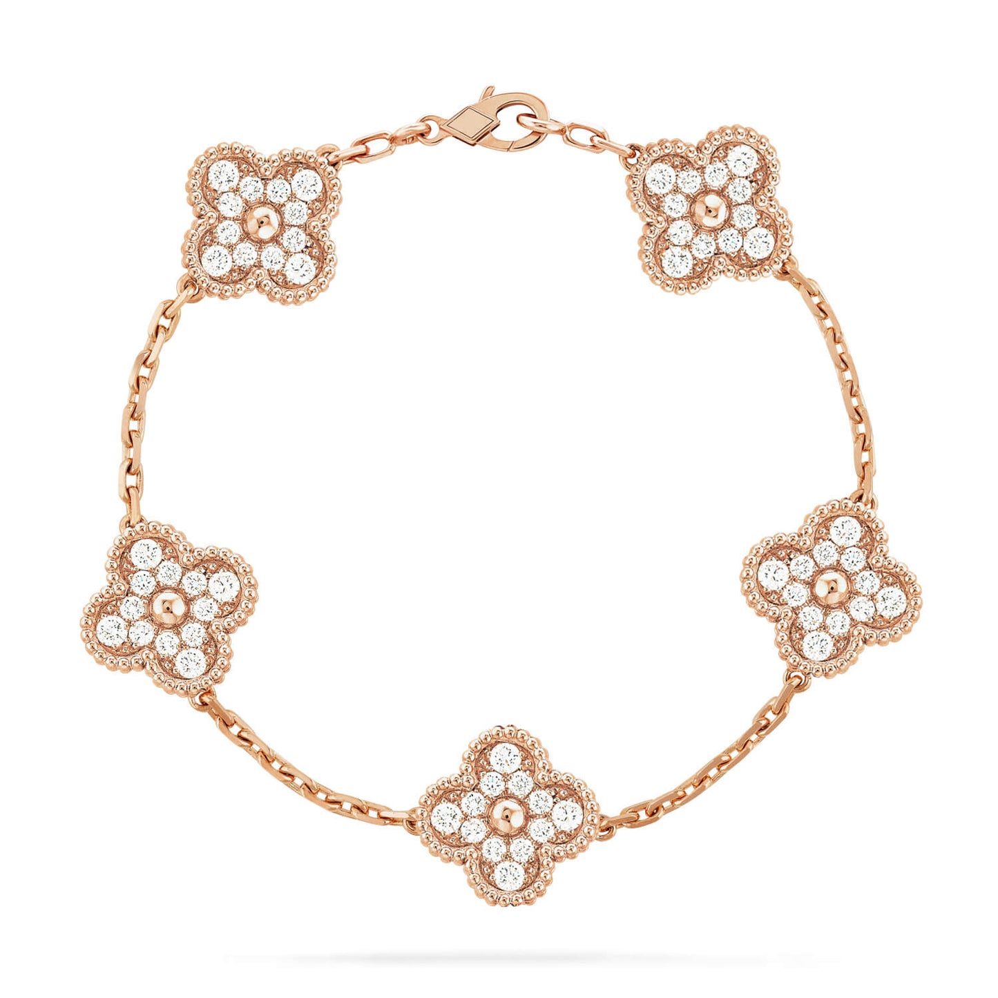 [AuraEcho Jewelry]CLOVER 5 MOTIFS  FULL DIAMOND BRACELET