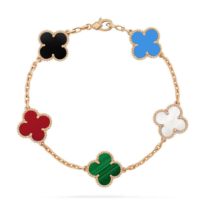[AuraEcho Jewelry]CLOVER 5 MOTIFS MULTICOLOR  BRACELET