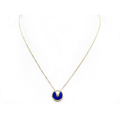 [AuraEcho Jewelry]AMULETTE ROSE GOLD AGATE NECKLACE