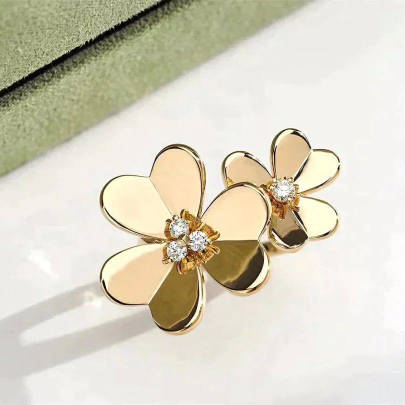 [AuraEcho Jewelry]CLOVER COMOS GOLD DIAMOND RING