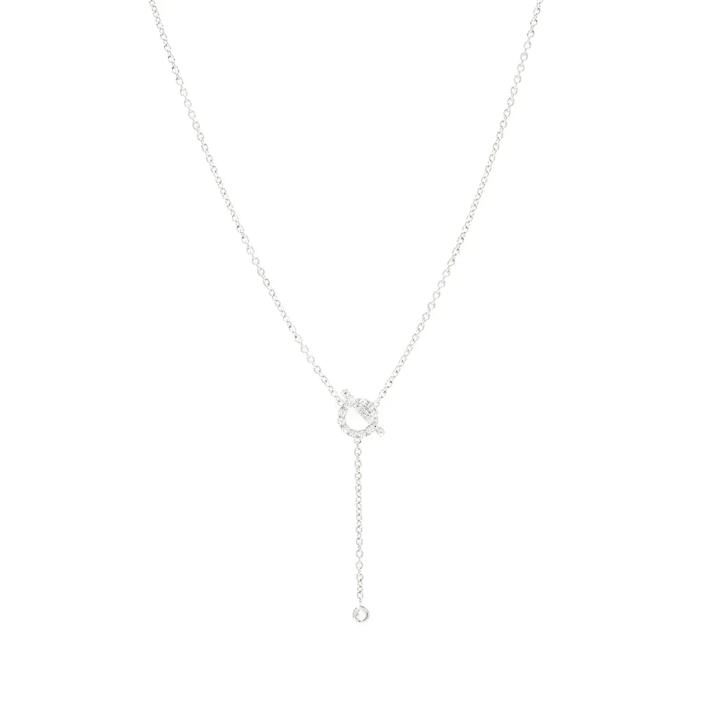 [AuraEcho Jewelry]FINESSE SILVER DIAMOND NECKLACE