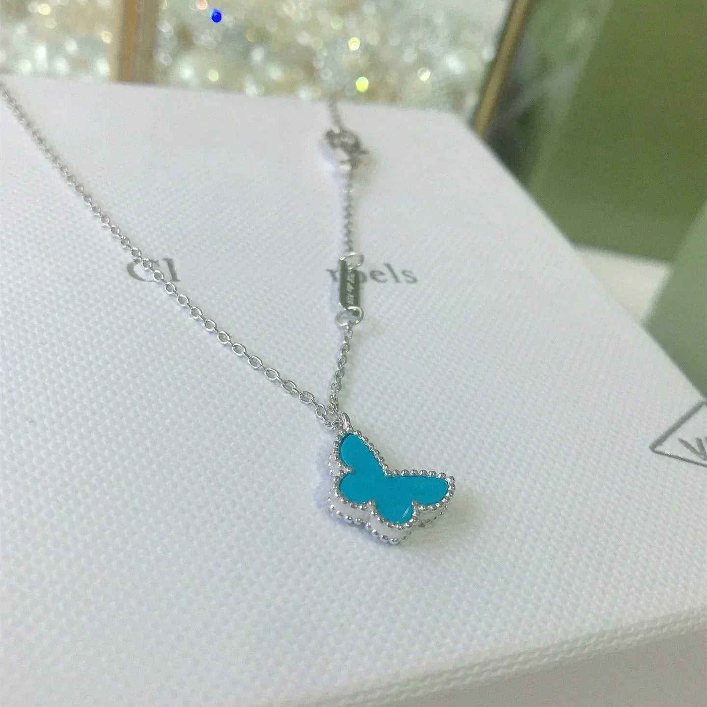 [AuraEcho Jewelry]BUTTERFLY TURQUOISE BUTTERFLY BRACELET SILVER