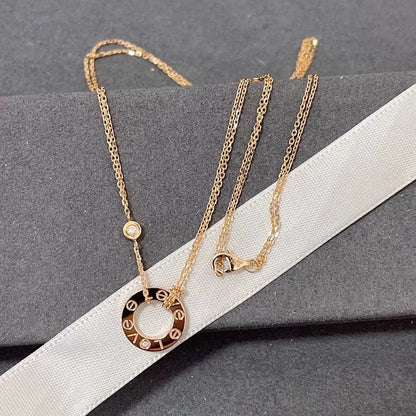 [AuraEcho Jewelry]LOVE NECKLACE 16MM 2 DIAMONDS