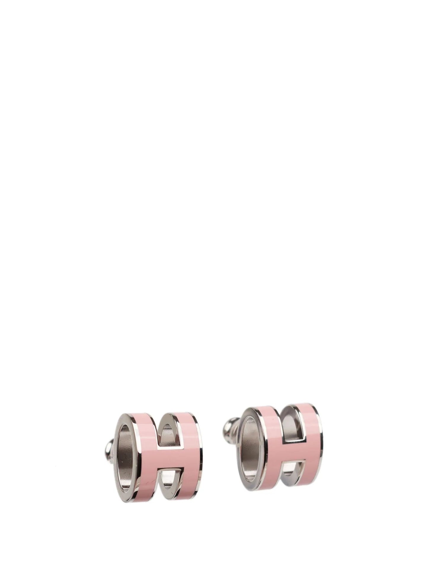 [AuraEcho Jewelry]MINI POP H SILVER EARRINGS PINK