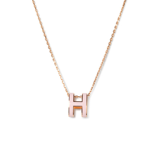 [AuraEcho Jewelry]POP H PEDANT PINK GOLD