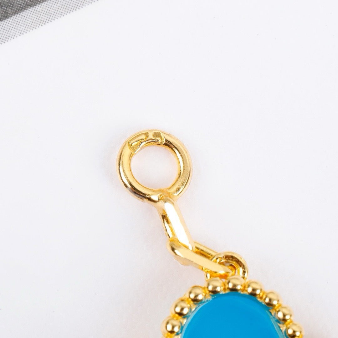 [AuraEcho Jewelry]CLOVER 5 MOTIFS TURQUOISE BRACELET