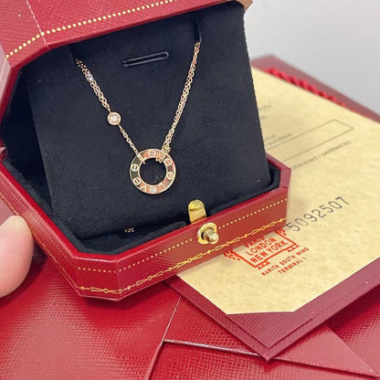 [AuraEcho Jewelry]LOVE NECKLACE 16MM 2 DIAMONDS