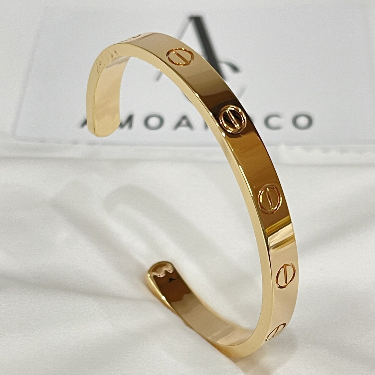 [AuraEcho Jewelry]LOVE BRACELET 6.1MM OPEN CUFF