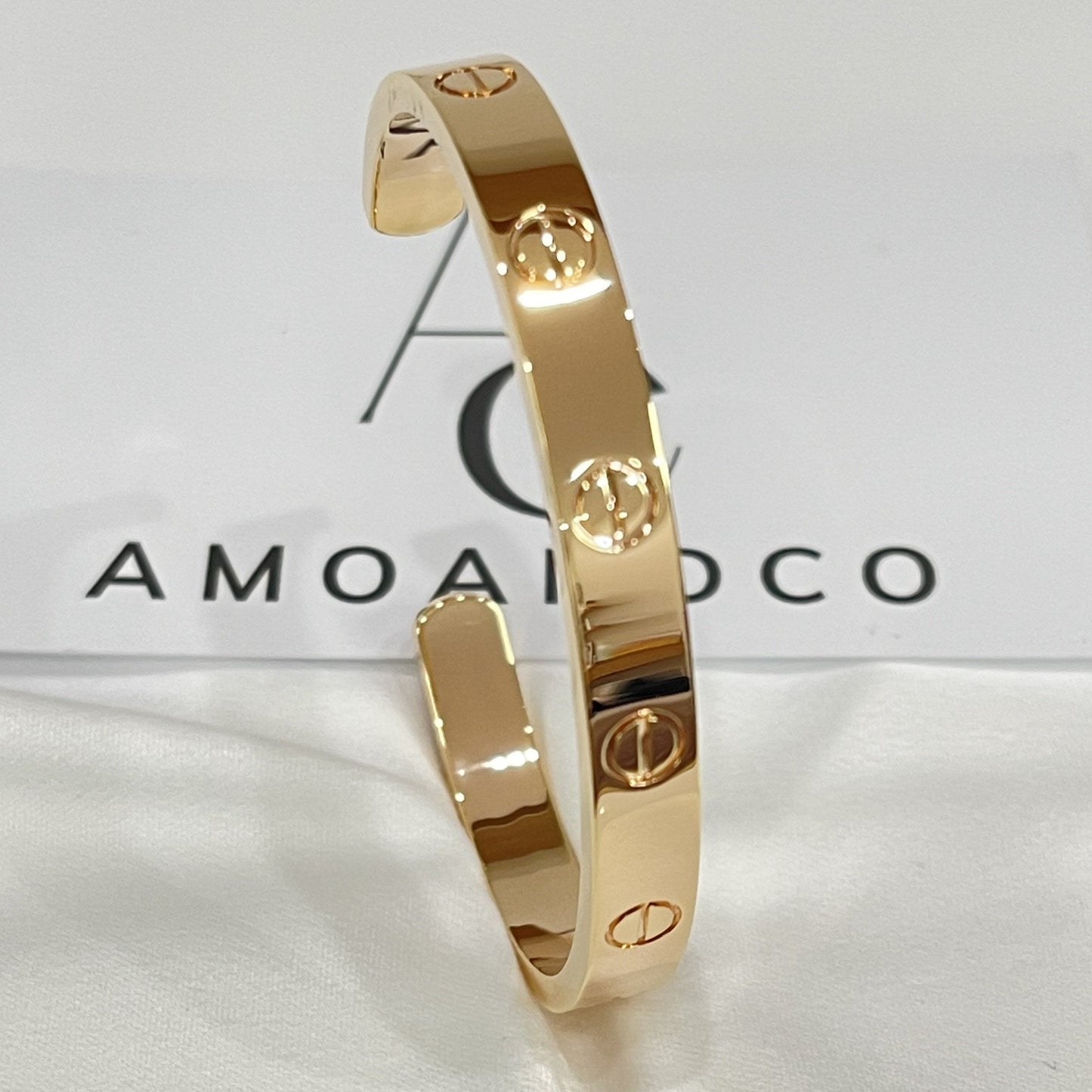 [AuraEcho Jewelry]LOVE BRACELET 6.1MM OPEN CUFF
