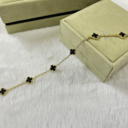 [AuraEcho Jewelry]CLOVER 6 MOTIF  ONYXS BRACELET