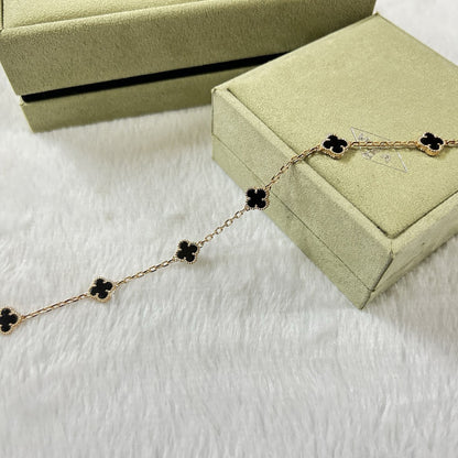[AuraEcho Jewelry]CLOVER 6 MOTIF  ONYXS BRACELET