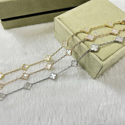 [AuraEcho Jewelry]CLOVER 6 MOTIF WHITE MOP BRACELET