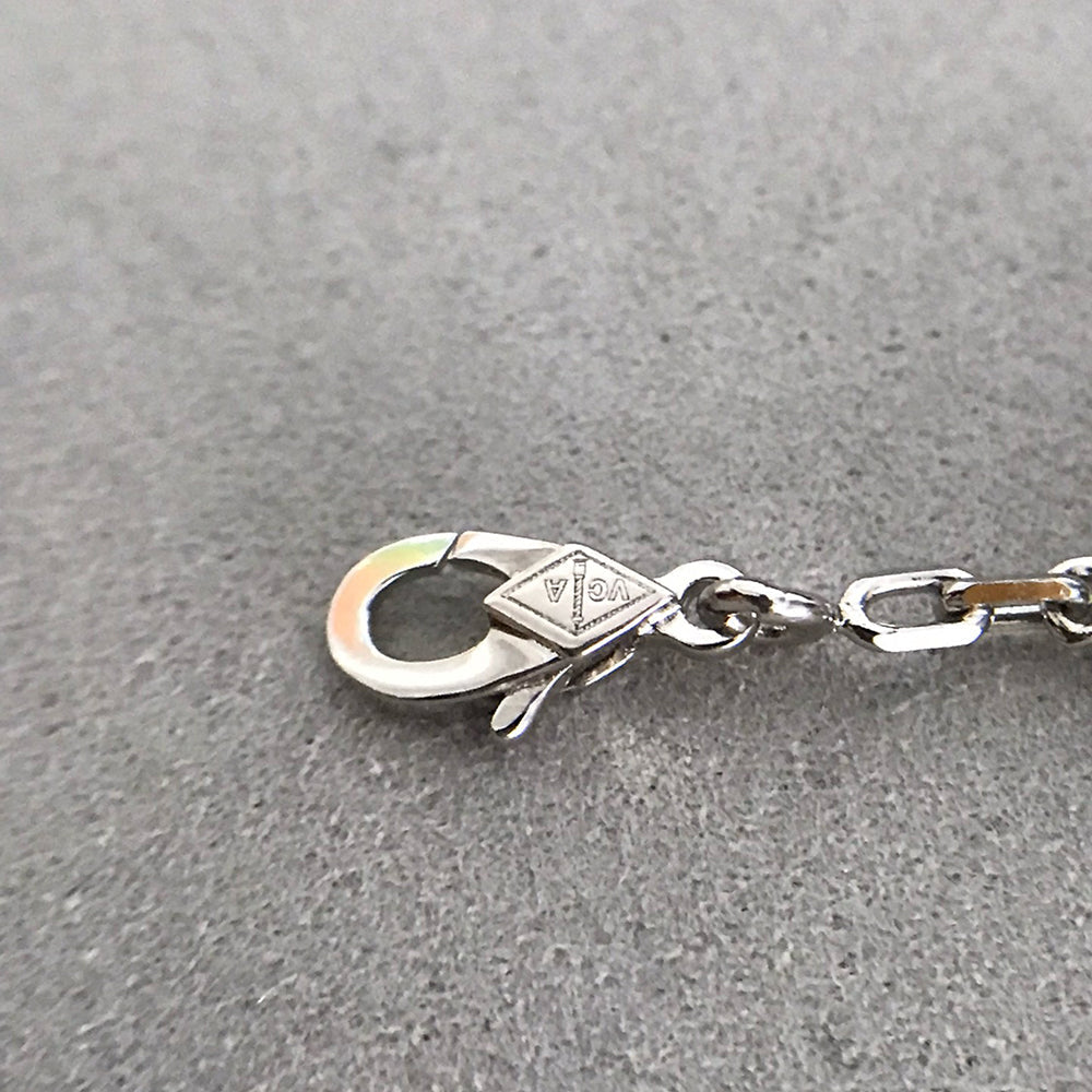[AuraEcho Jewelry]CLOVER 5 MOTIF ONYXS DIAMOND BRACELET SILVER