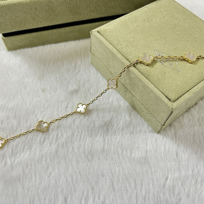 [AuraEcho Jewelry]CLOVER 6 MOTIF WHITE MOP BRACELET