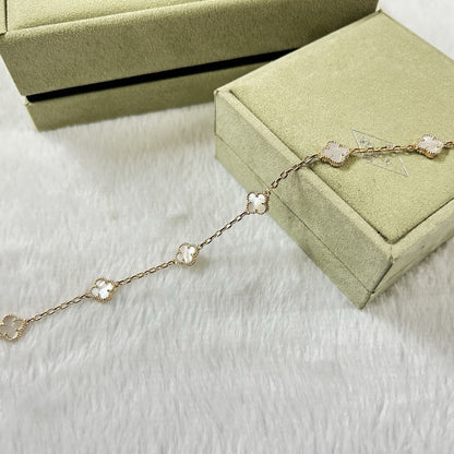 [AuraEcho Jewelry]CLOVER 6 MOTIF WHITE MOP BRACELET