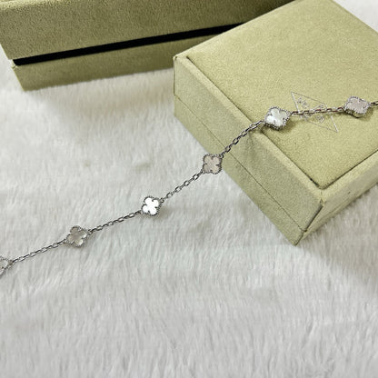 [AuraEcho Jewelry]CLOVER 6 MOTIF WHITE MOP BRACELET