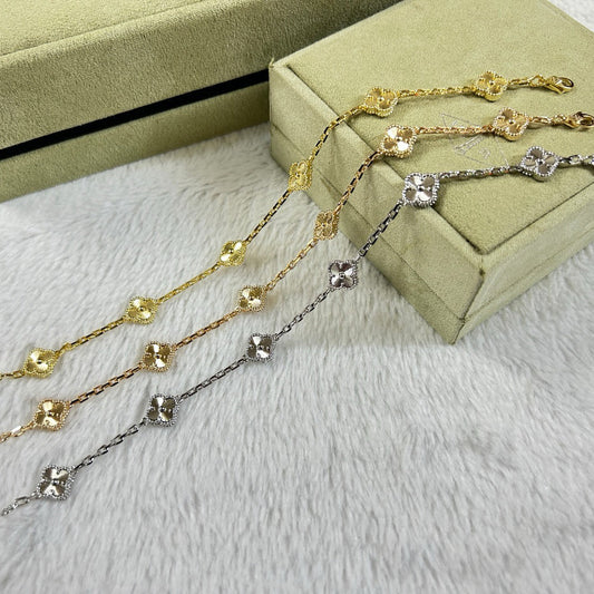 [AuraEcho Jewelry]CLOVER 6 MOTIF DIAMOND BRACELET
