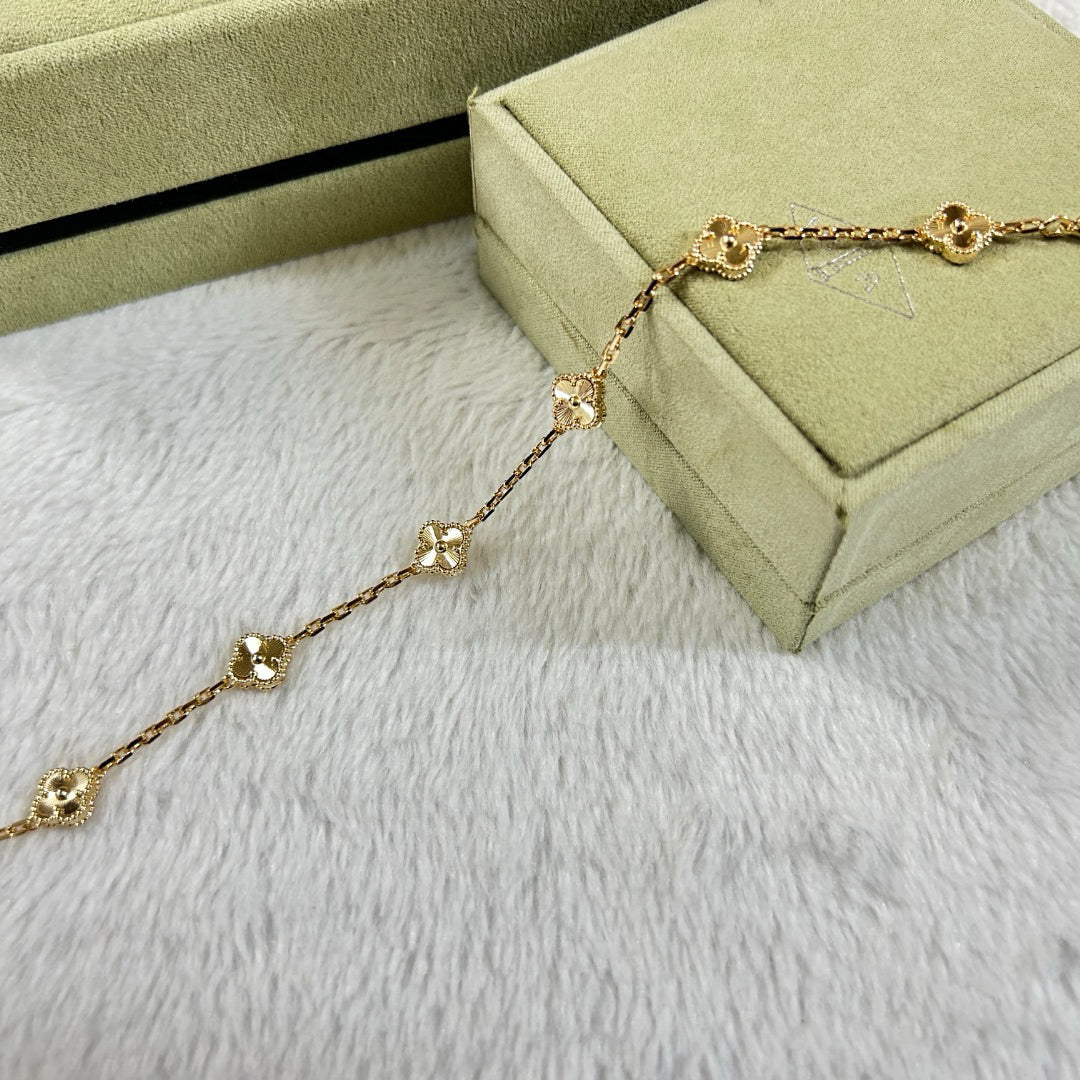 [AuraEcho Jewelry]CLOVER 6 MOTIF DIAMOND BRACELET