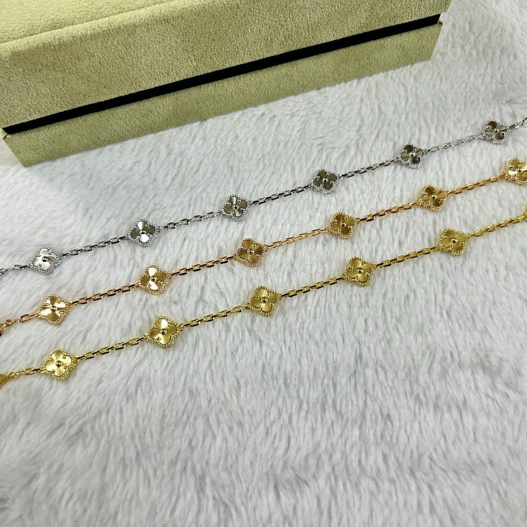 [AuraEcho Jewelry]CLOVER 6 MOTIF DIAMOND BRACELET