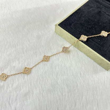 [AuraEcho Jewelry]CLOVER 6 MOTIF DIAMOND BRACELET