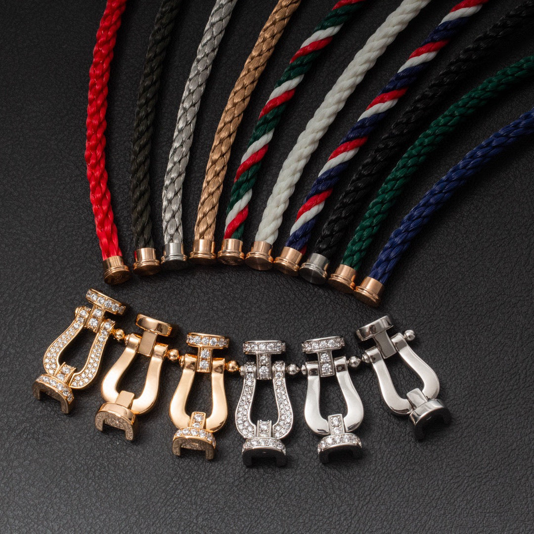 [AuraEcho Jewelry]FORCE LARGE HORSESHOE FULL DIAMOND BRACELET GOLD
