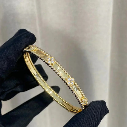 [AuraEcho Jewelry]CLOVER BRACELET 4MM DIAMONDS
