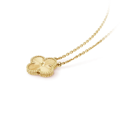 [AuraEcho Jewelry]CLOVER 15MM LASER NECKLACE