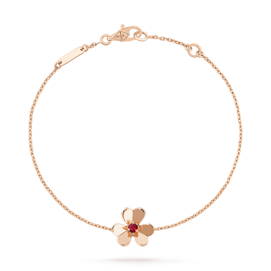 [AuraEcho Jewelry]FRIVOLE GOLD FLOWER PINK MALACHITE BRACELET