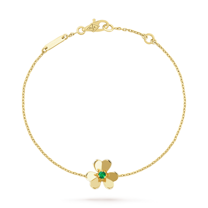 [AuraEcho Jewelry]FRIVOLE GOLD FLOWER PINK MALACHITE BRACELET