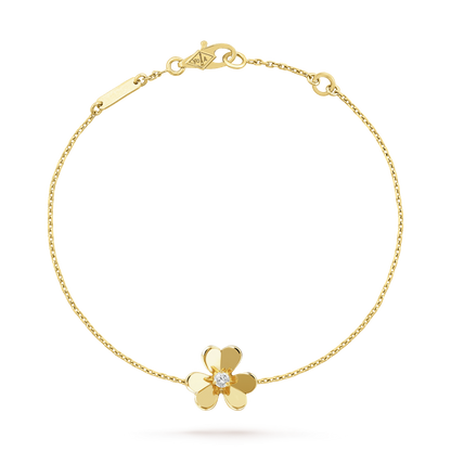 [AuraEcho Jewelry]FRIVOLE GOLD FLOWER PINK MALACHITE BRACELET