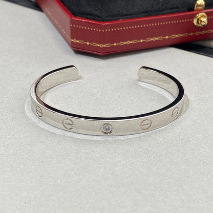 [AuraEcho Jewelry]LOVE BRACELET 6.1MM 1 DIAMOND OPEN CUFF