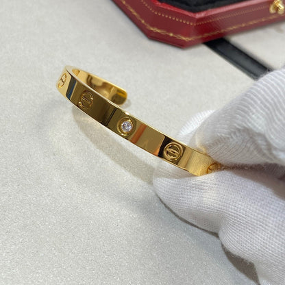 [AuraEcho Jewelry]LOVE BRACELET 6.1MM 1 DIAMOND OPEN CUFF