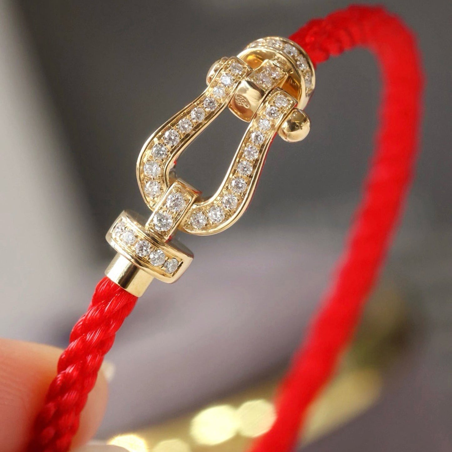 [AuraEcho Jewelry]FORCE LARGE HORSESHOE FULL DIAMOND BRACELET GOLD