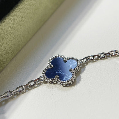 [AuraEcho Jewelry]CLOVER 5 MOTIF PIETERSITE SILVER BRACELET