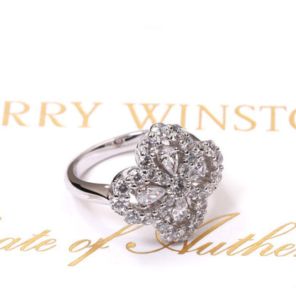 [AuraEcho Jewelry]LOOP RING FULL MOTIF DIAMOND 16MM SILVE