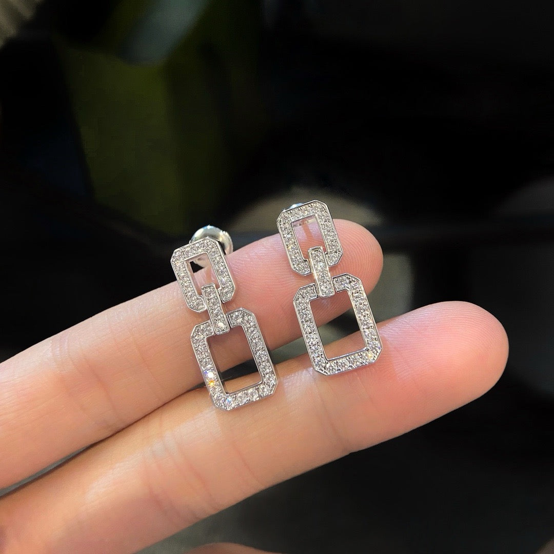 [AuraEcho Jewelry]LINKS MEDIUM EARRINGS DIAMOND