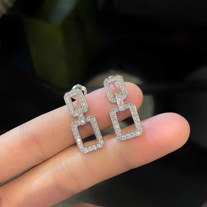 [AuraEcho Jewelry]LINKS MEDIUM EARRINGS DIAMOND