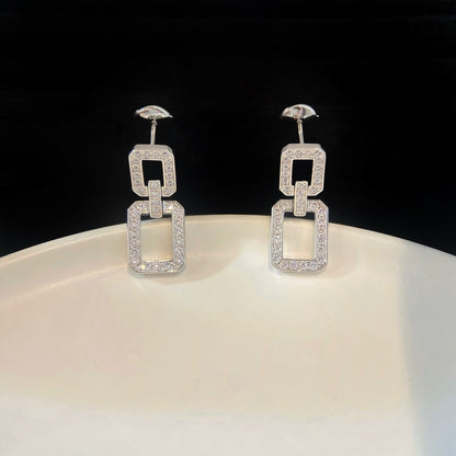 [AuraEcho Jewelry]LINKS MEDIUM EARRINGS DIAMOND