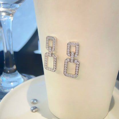 [AuraEcho Jewelry]LINKS MEDIUM EARRINGS DIAMOND