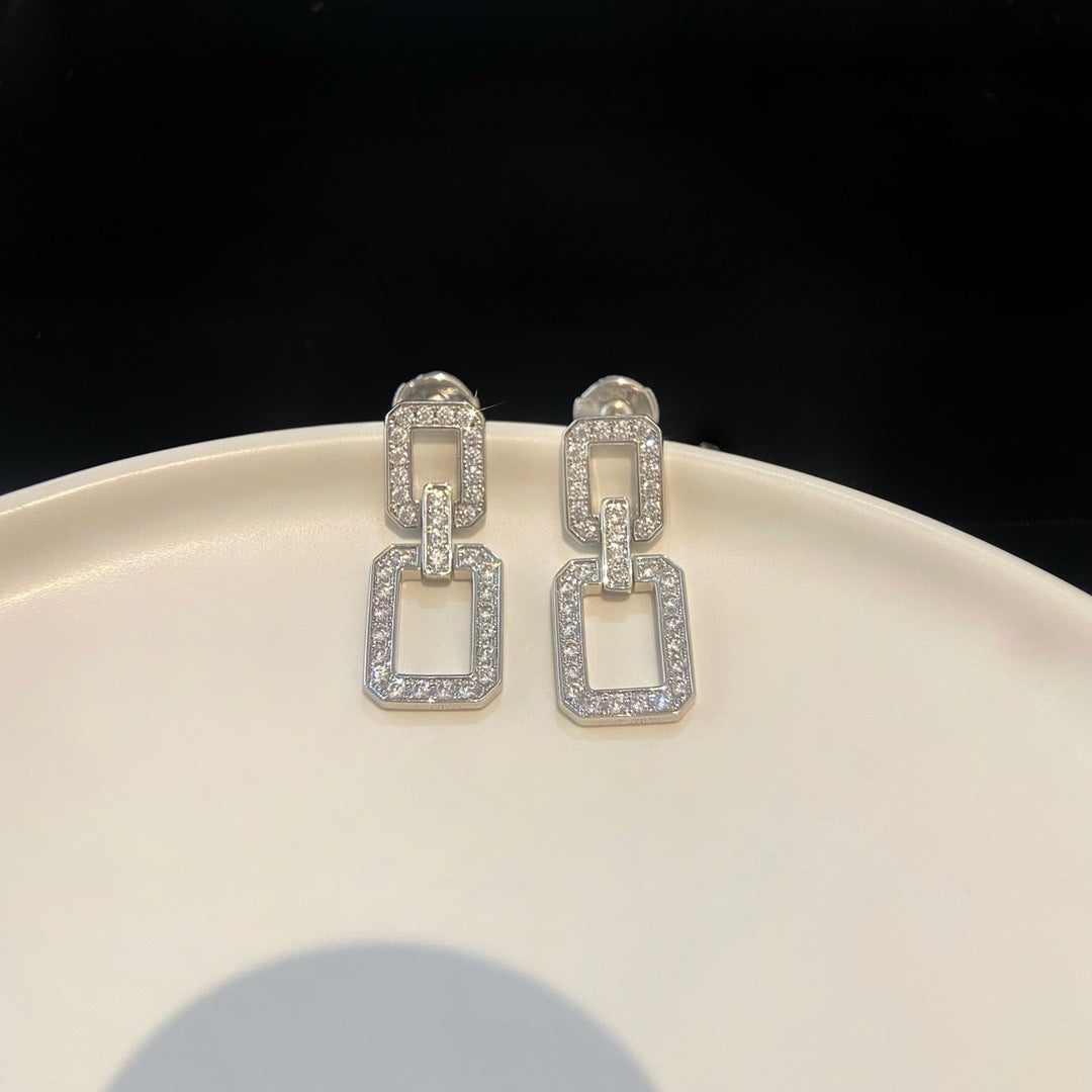 [AuraEcho Jewelry]LINKS MEDIUM EARRINGS DIAMOND