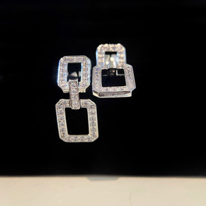 [AuraEcho Jewelry]LINKS MEDIUM EARRINGS DIAMOND