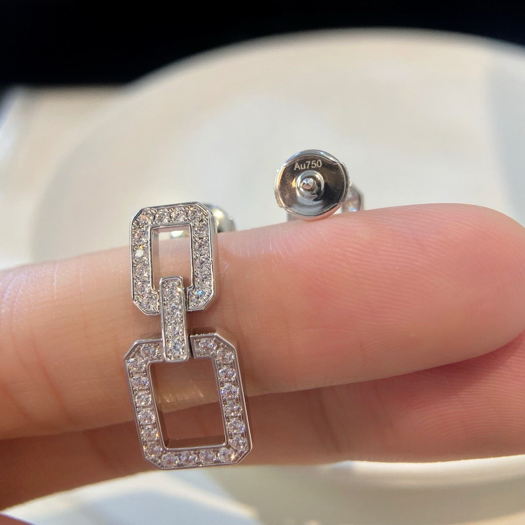 [AuraEcho Jewelry]LINKS MEDIUM EARRINGS DIAMOND