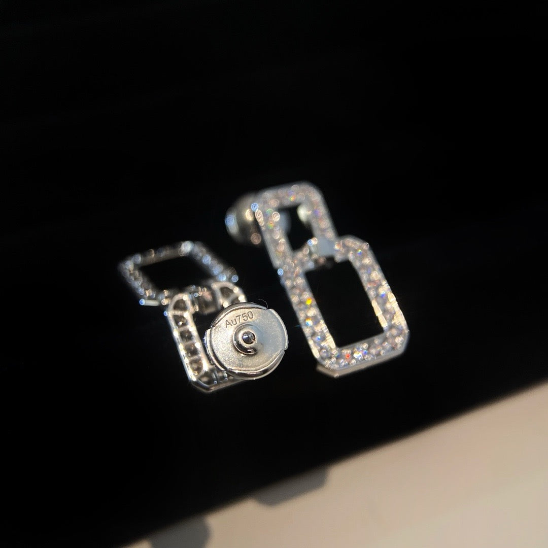 [AuraEcho Jewelry]LINKS MEDIUM EARRINGS DIAMOND